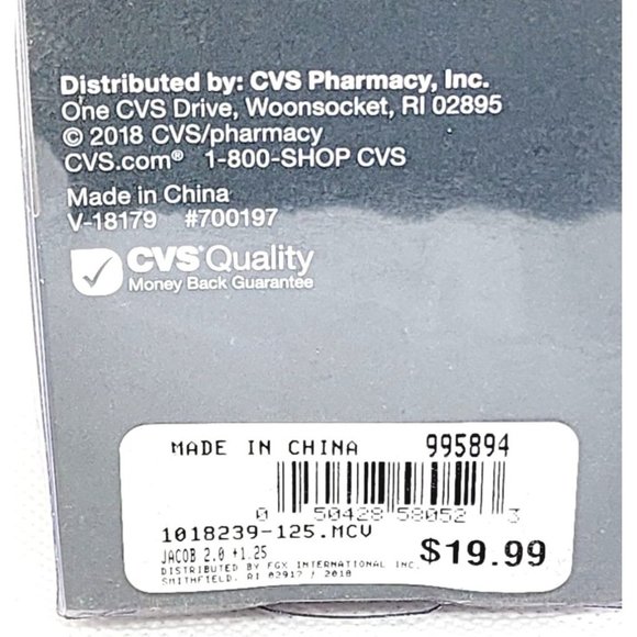 2018 CVS Health 3 Pair Value Pack +1.25 Jacob 2.0 Gun Metal Gray Reading Glasses - Picture 4 of 15